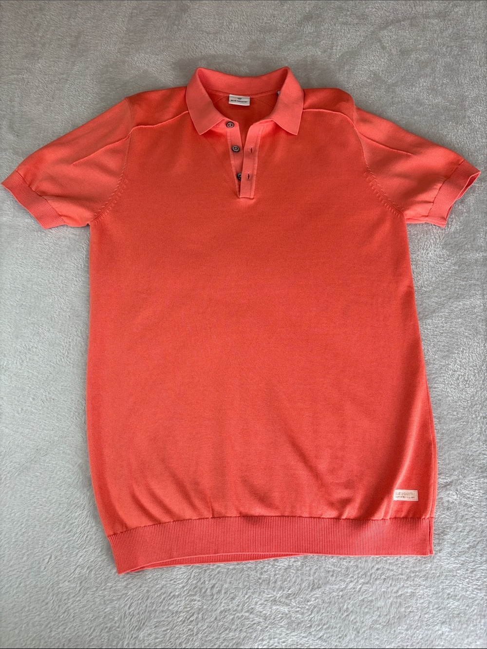 Blue Industry Men's Short-Sleeve Polo Coral KBI-S22-M16 S EUC